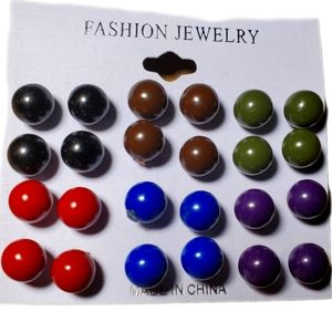 MULTIPLE PAIR OF 12 STUD Earrings   Multicolor Trendy, Punk, Cosplay,  Fashion,